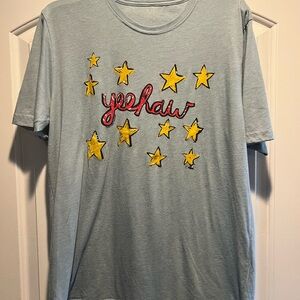 Women's Light Blue 'Yeehaw' Star Tee